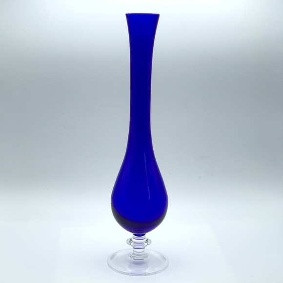 Vintage Royal Gallery Italian Lead Crystal Jessica Cobalt Blue Glass Vase 1997 - Picture 1 of 12